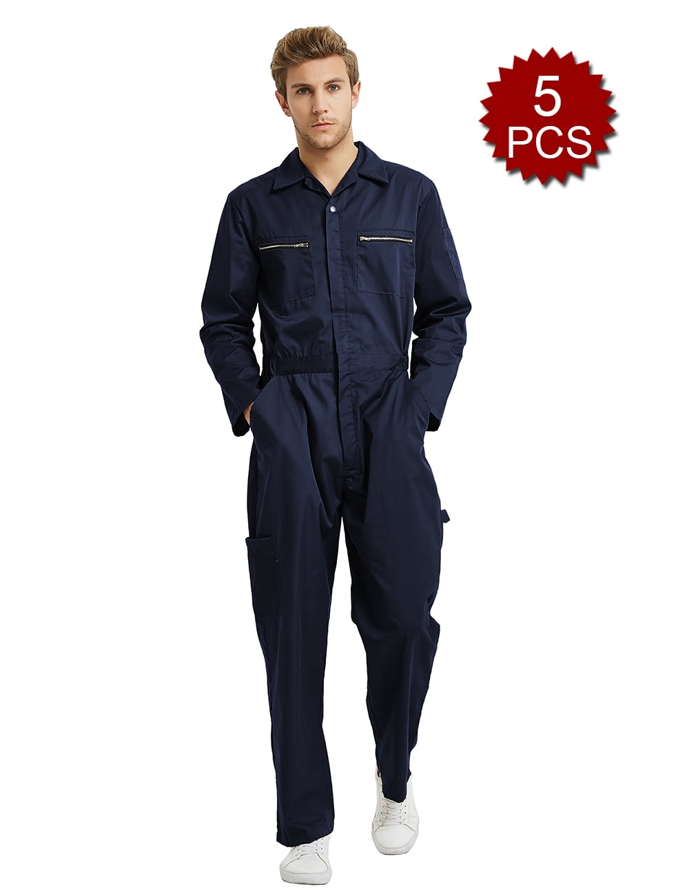 Toptie TOPTIE Men 5 Pack Twill BigTall Coverall Stain and Wrinkle