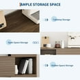 thumbnail image 4 of Senfot Modern Accent Cabinet with Doors and 3-Tier Storage Cabinet, Wooden Buffet Display Stand with Strong Legs for Dining Room,Kitchen, Living Room, Hallway,Brown, 4 of 9