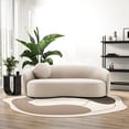 thumbnail image 2 of 82.7-Inch Modern Sofa, Large 3-Seater Couch with 1 Matching Pillow, Comfortable Living Room Curved Sofa, Beige, 2 of 5