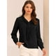 thumbnail image 2 of Ropa oficina mujer Blusa Elegante De Oficina De Trabajo Para Mujer, Camisa Plisada Con Cuello De Lazo Y Manga Larga Negro S, 2 of 5