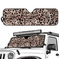 thumbnail image 2 of HUIACONG Sun Shade Windshield for Jeep Wrangler JK JKU JL JLU1997-2024,Window Sun Visor for UV Rays & Heat Protection,Brown Leopard Print Windshield Sunshade, 2 of 6