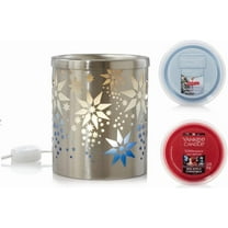 Yankee Candle Dimensional Star Collection with LED and Timer Scenterpiece Holiday Gift Set with a North Pole Hideaway and a Big Apple Christmas Fragranced Meltcups 3-pc Set