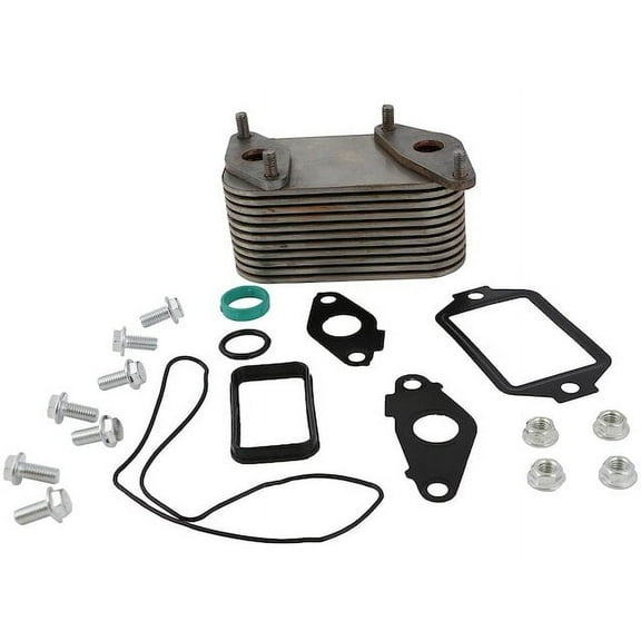 Engine Oil Cooler Kit - Compatible with 2001 - 2016 Chevy Silverado 2500 HD 6.6L V8 2002 2003 2004 2005 2006 2007 2008 2009 2010 2011 2012 2013 2014 2015