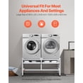 thumbnail image 4 of VEVOR Washing Machine Stand, 48.5x25-Inch Washer Laundry Pedestal, 590LBS Load Capacity Washer And Dryer Pedestal Base with Double Trays, 4 Adjustable Feet for Lifting Washing Machines, Carbon Steel, 4 of 9
