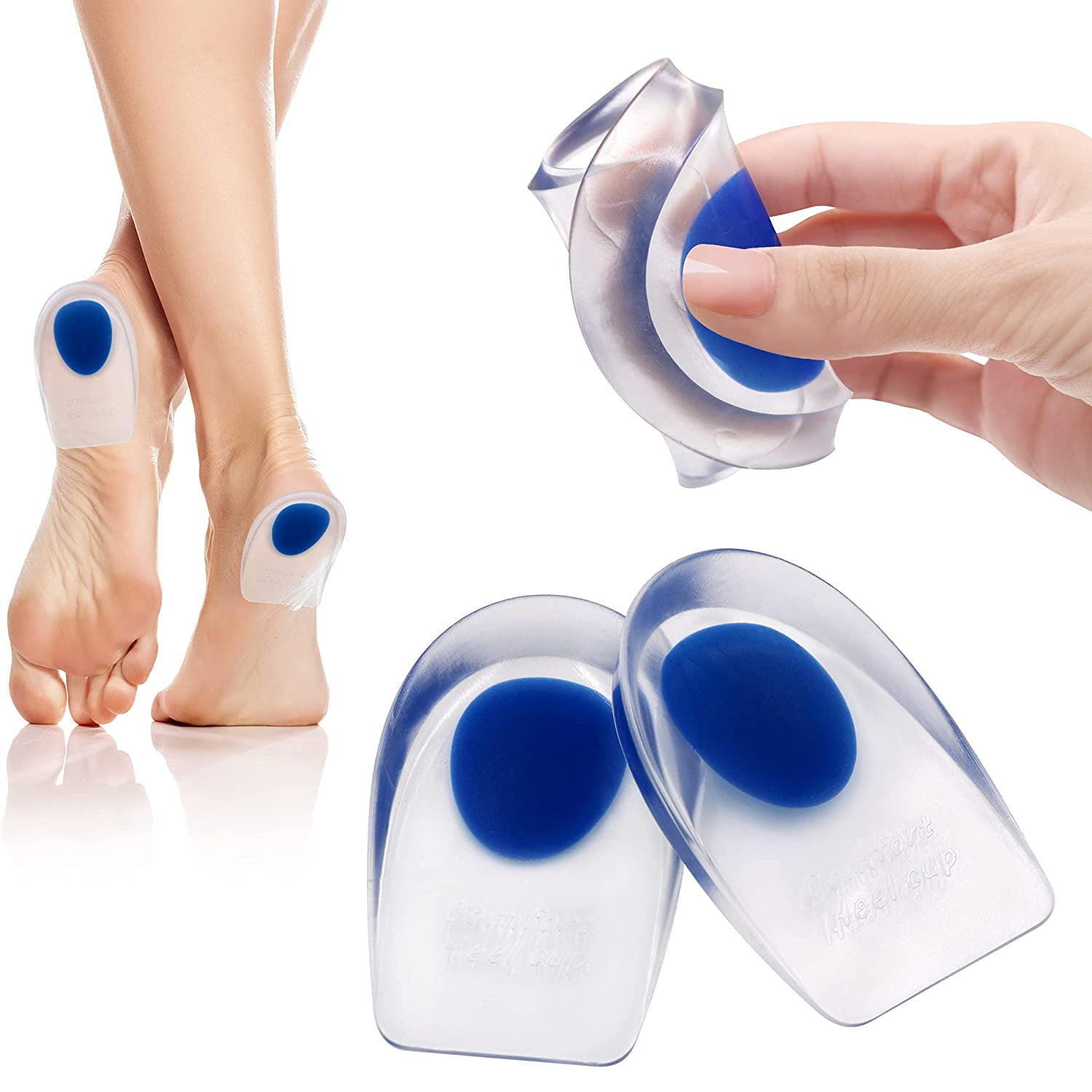 4X Sticky Heel Inserts Insoles Gel Pads Cushions Protection Feet Silicone IJ 