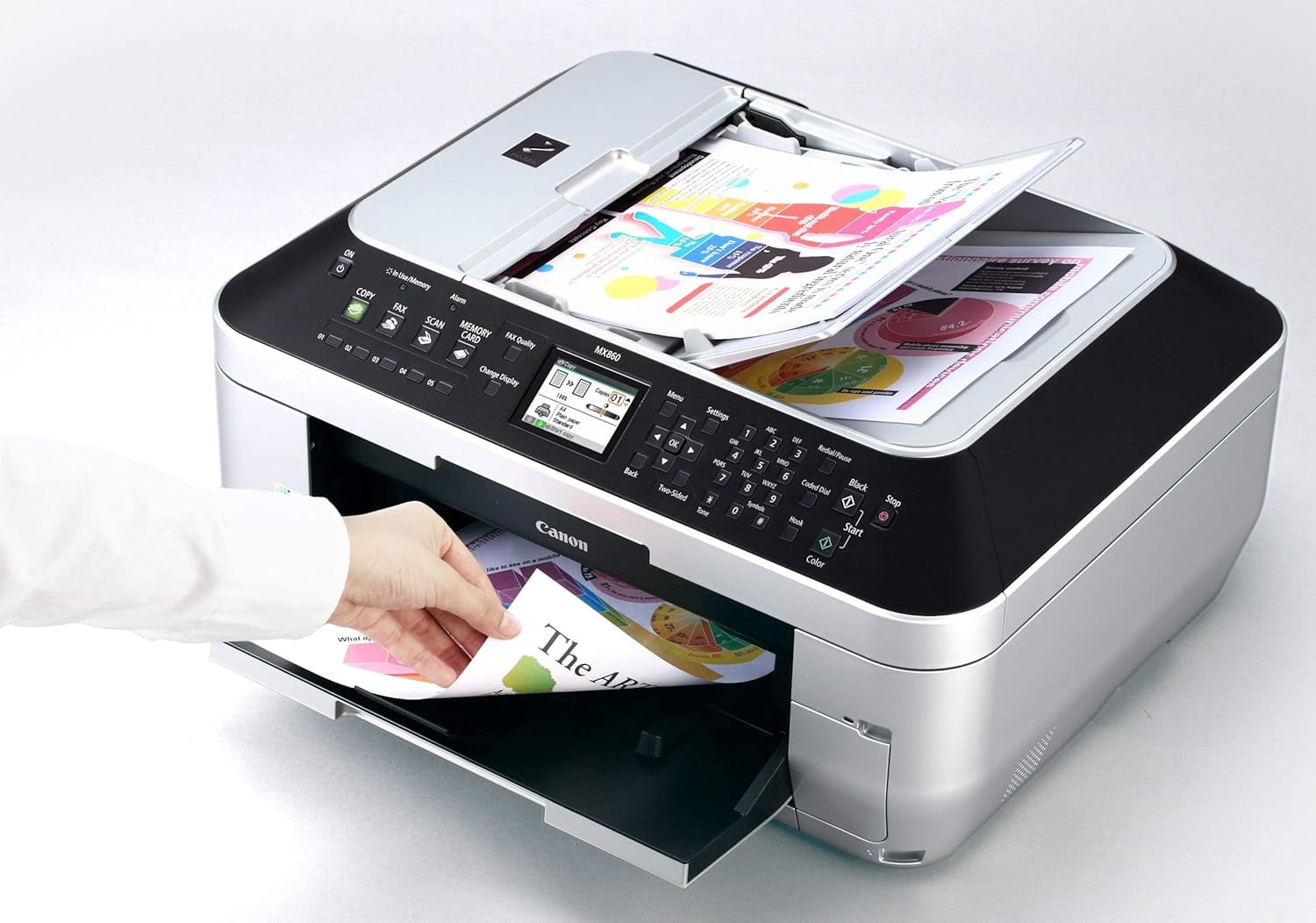 Canon PIXMA MX860 Wireless All-In-One office Printer with USB-Wi-Fi Connectivity Technology - 5.6ppm - 9600 x 2400 dpi - 3301B002