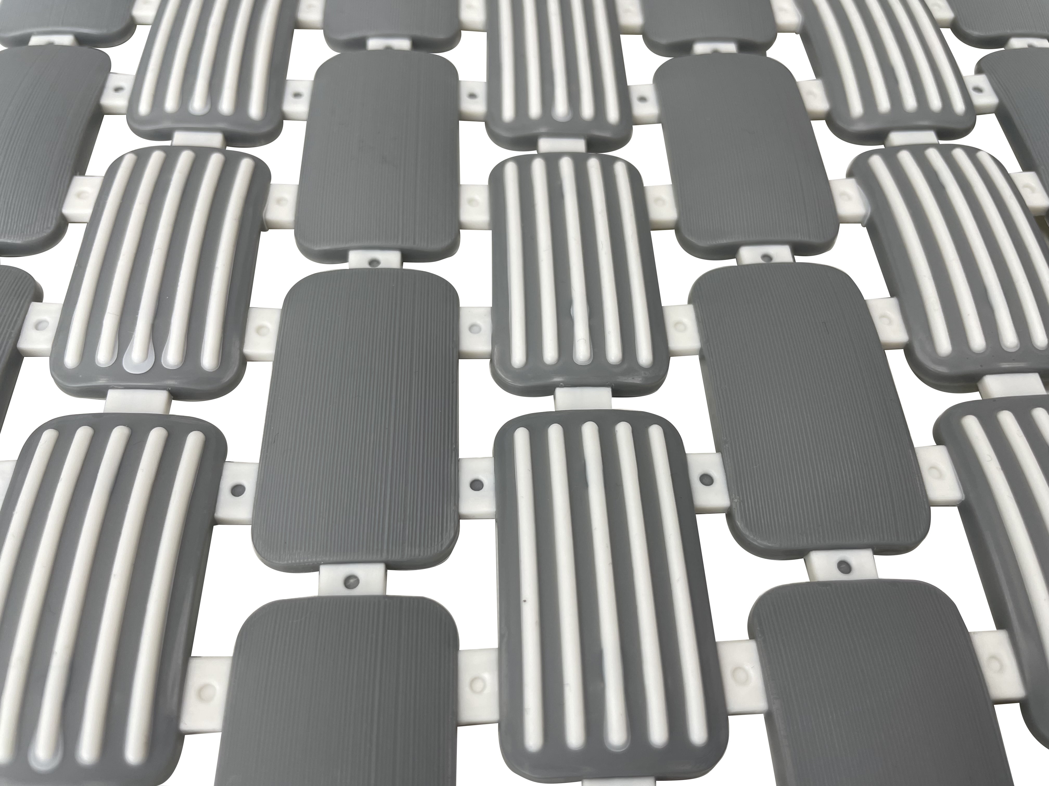 Mainstays 28.34" x 15.35 ", PP+TPE, Non-Slip Tile Bath Mat for Shower with Strong Suction Cups, Grey