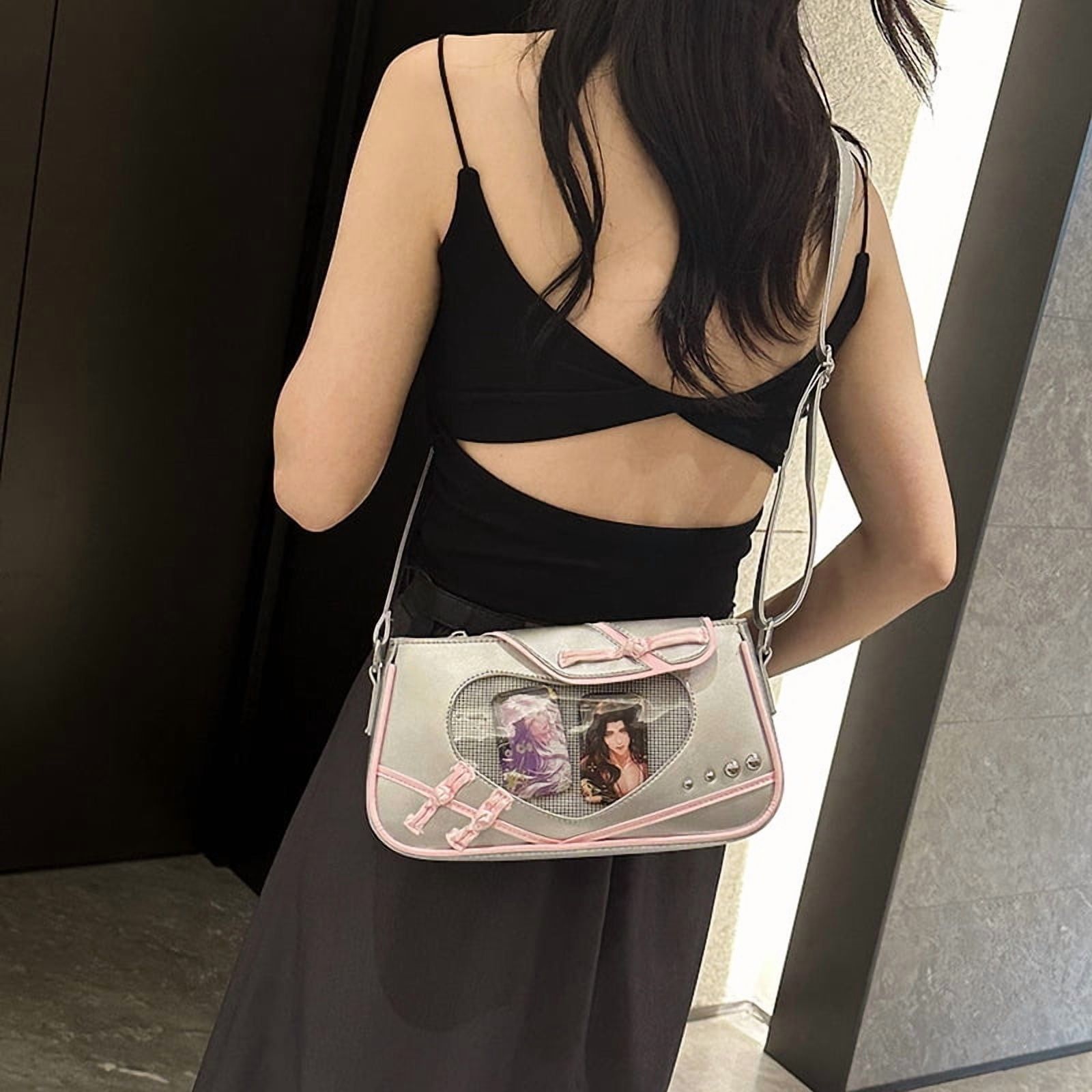 Baguery Fairycore Ita Bag - Y2K Aesthetic Anime Crossbody Bag (5.9×10.6×2.8in) Small Capacity Casual Shoulder Bag with Tassels​