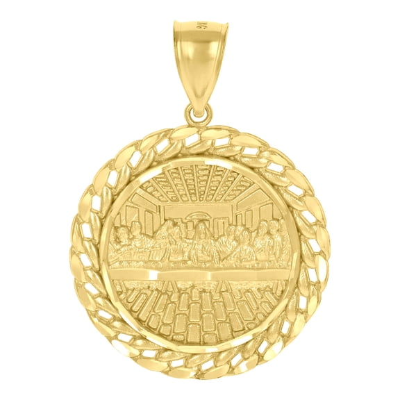 10k 10kt Yellow Gold Mens Last Supper Religious Charm Pendant for Men