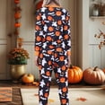 thumbnail image 4 of Halloween Pajamas for Women Set Pumpkin Print Long Sleeve Tops Matching Cozy Sleeppants Nighty Set Cute Funny, 4 of 4