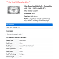 thumbnail image 2 of High Beam Headlight Bulb - Compatible with 1986 - 2007 Peterbilt 379 1987 1988 1989 1990 1991 1992 1993 1994 1995 1996 1997 1998 1999 2000 2001 2002 2003 2004 2005 2006, 2 of 2