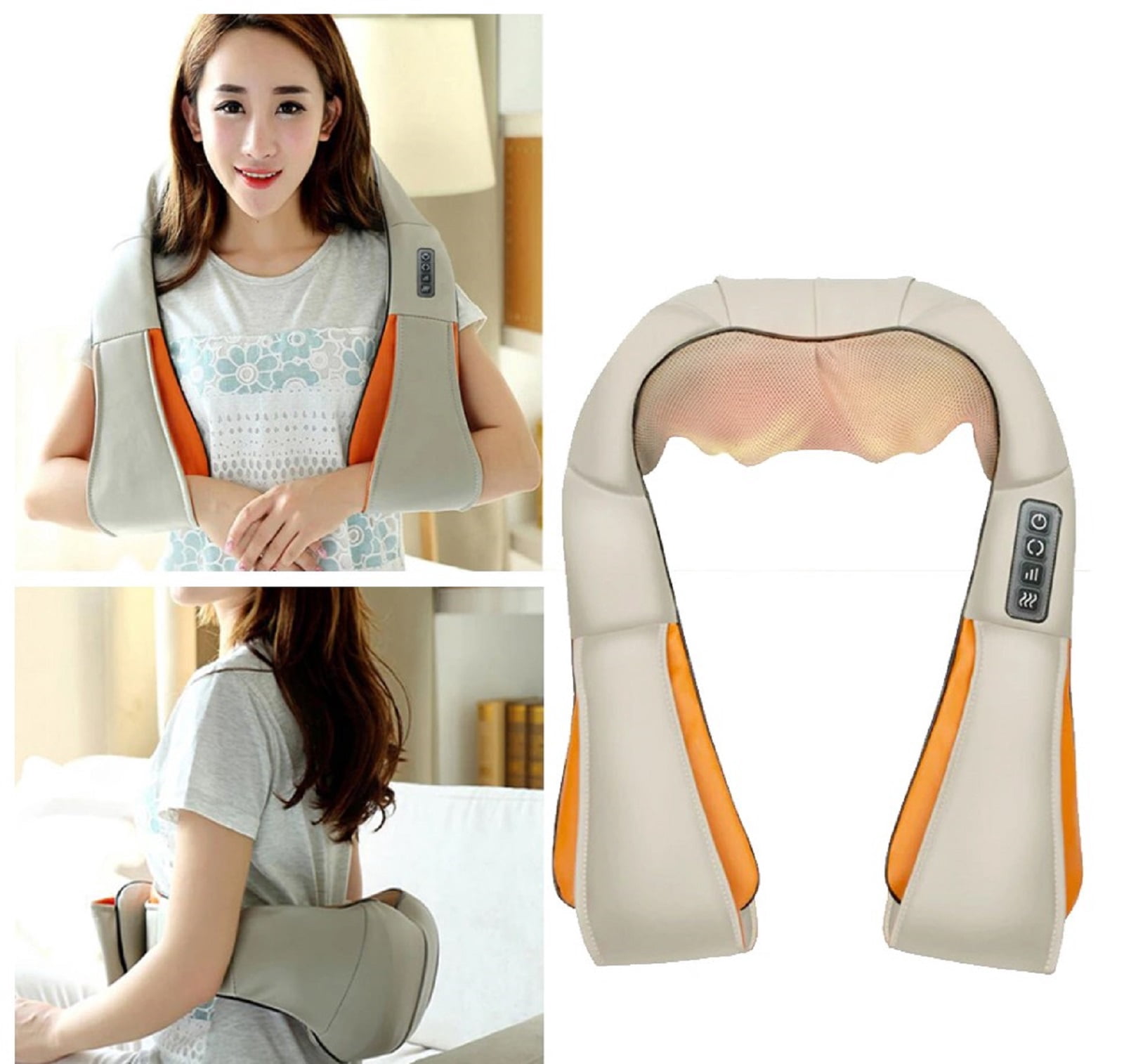 Shiatsu Neck and Back Massager with Soothing Heat - Electric Deep Tissue 3D Kneading Massage Pillow for Shoulder, Leg, Full Body Muscle Pain Relief - Car, Office, Home Use - Great Gift Idea
