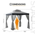 thumbnail image 2 of Sunjoy 8 ft. x 8 ft. Gazebo with Netting Screened Gazebo with Mosquito Netting Outdoor Canopy Shelter for Outdoor Lawn, Garden, Backyard and Grey, Black, 2 of 11