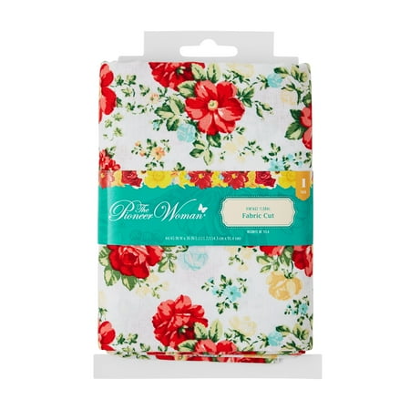 The Pioneer Woman 44" x 1 Yard Cotton Vintage Floral Fabric Precut, White