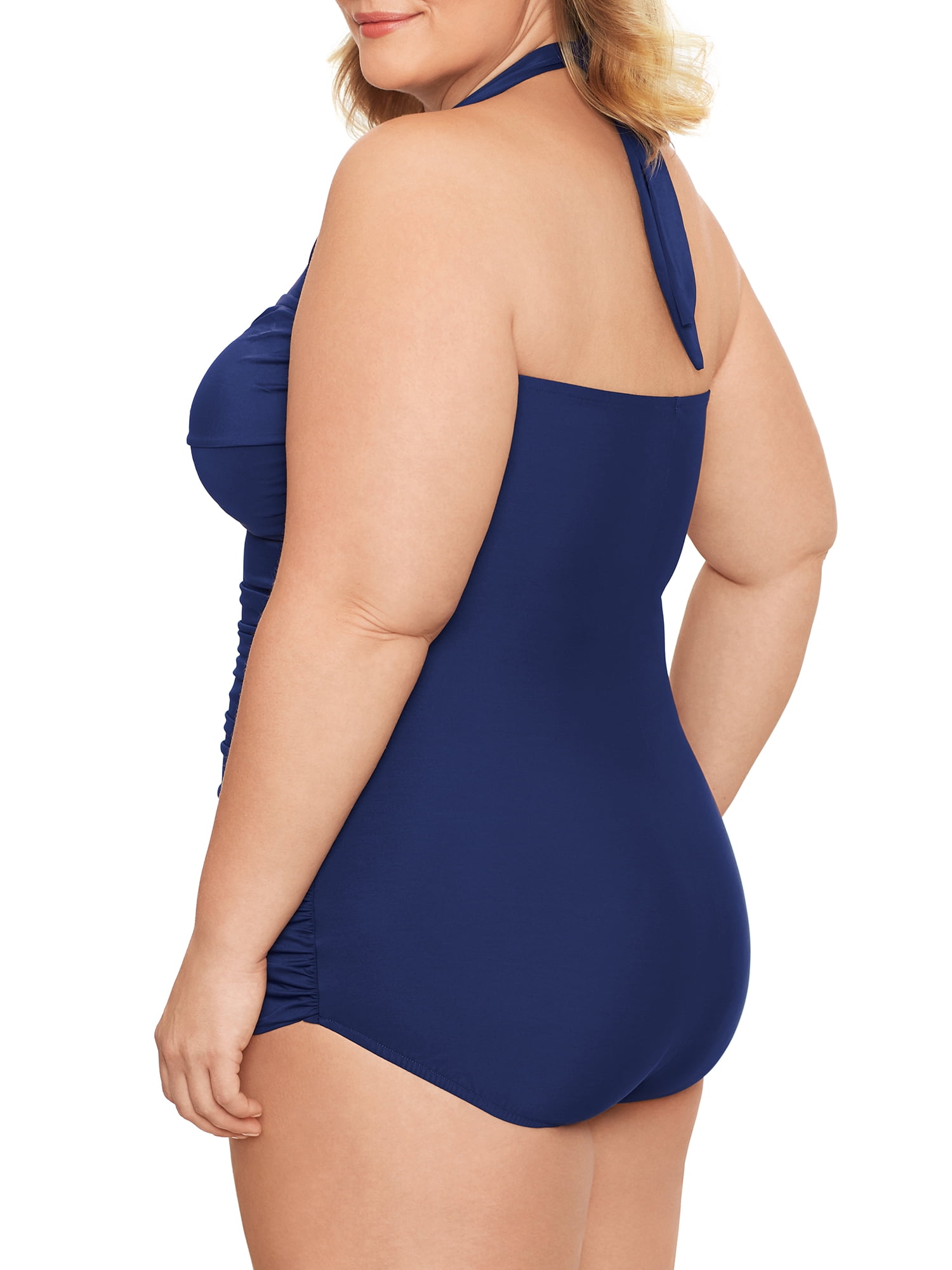 Simply Slim Women's and Plus Glam Sheath One Piece Swimsuit, Sizes M-3X