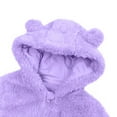 thumbnail image 4 of Newborn Baby Boys Girls Bear Outfit Winter Hooded Romper Teddy Fleece Thermal Snowsuit Long Sleeve Cute Onsies Warm Footie One Piece Outerwear Winter Jumpsuit Coat Purple 3-6 Months, 4 of 4