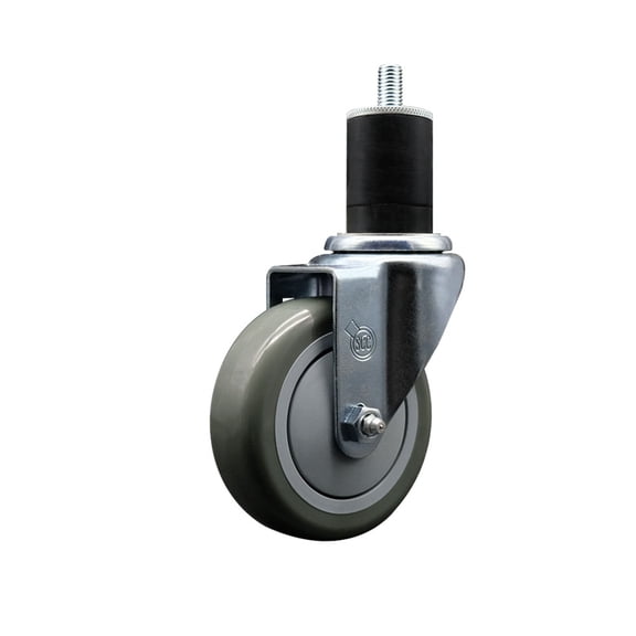 4 Inch SS Gray Poly Wheel Swivel 1-3/4 Inch Expanding Stem Caster SCC