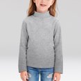 thumbnail image 2 of YDFCWXW Girls Turtleneck T Shirt, Mock Neck Long Sleeve Kids Soft Base Layer Shirt (Light Gray, 5-6 Years), 2 of 6