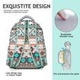 thumbnail image 5 of Boho Bohemia Geometric Line Art Backpack for School,Cute School Bag,Schoolbag with Adjustable Shoulder Straps & Padded Back,15.3"x11"x7.1".﻿, 5 of 6