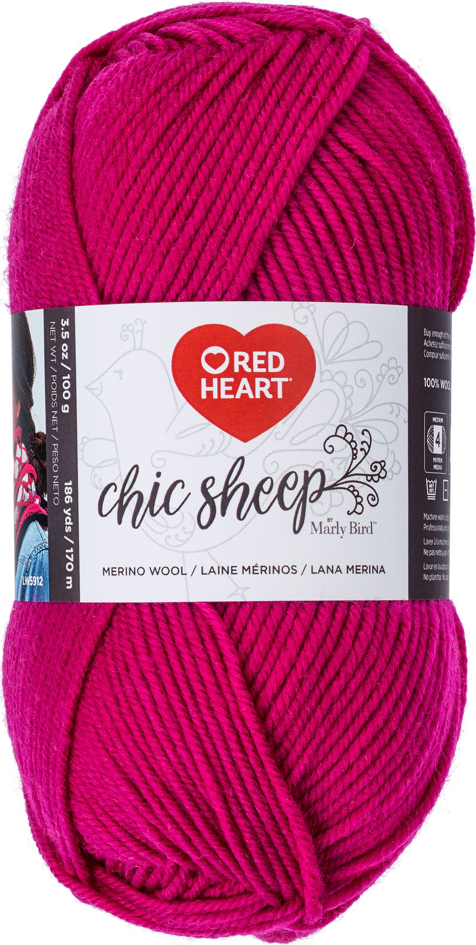 Red Heart® Chic Sheep™ #4 Worsted (Medium) 0 Yarn 3.5oz/100g 186 Yards