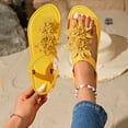 thumbnail image 2 of Women's 3D Floral Thong Slingback Flat Sandals, Open-Toe Breathable Casual Beach Footwear, 2 of 7
