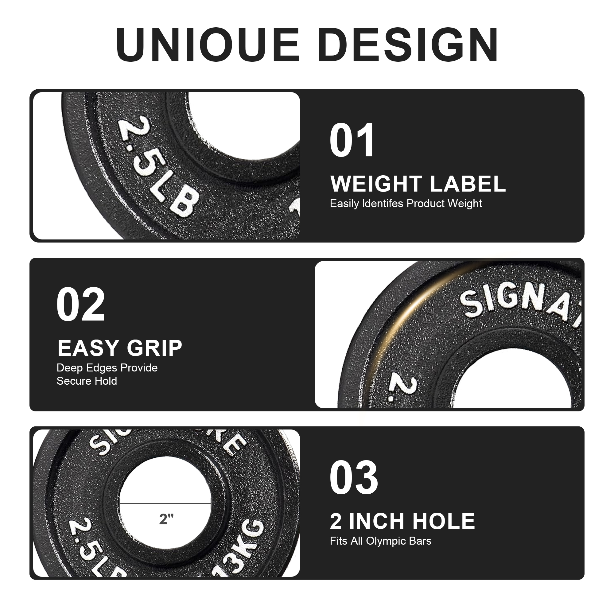 BalanceFrom Deep Dish Olympic Weight Plates, 2-Inch Cast Iron with E-Coating, for Strength Training, Powerlifting, and Home Gym，Multiple Weight Options Available