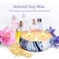 thumbnail image 4 of Scented Candles Gift Set, 3 x 13.5 Oz Natural Soy Wax Candles for Home Scented, Stress Relief, 3 Essential Oil Fragrances, Lilac, Peony & Cherry, Blue Campanula, 3Pack, 4 of 10