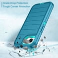 thumbnail image 4 of Petocase Case For iPhone 16e (2025) / iPhone 17e (2026) Case,Stripe Heavy Duty Shockproof Dust/Drop Poof 3 Layers Protection Rugged Cover Case 6.1 inch,Green, 4 of 7