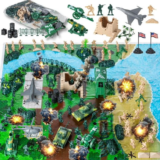 Set de juguetes oqotoy Army Soldier Combat de 110 piezas para niños de más de 3 años