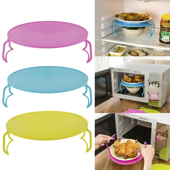 The Ultimate Multifunctional Microwave Accessory, Functions as Plate Cover, Tray with Handles, and Plate Stacker(3Pcs)