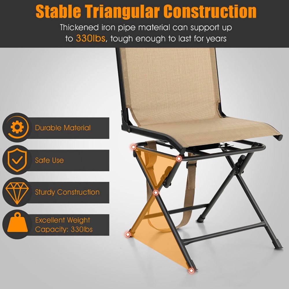 Aimee Lii All-weather Outdoor Foldable 360-Degree Swivel Chair with Iron Frame, Portable Chairs for Adults, Comfy Outdoor Chair, Brown Aimee Lii All-weather Outdoor Foldable 360-Degree Swivel Chair with Iron Frame, Portable Chairs for Adults, Comfy Outdoor Chair, Brown