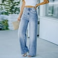 thumbnail image 4 of Vedolay Jeans Women High Waisted Baggy Wide Leg Ripped Casual Denim Pants,Blue M, 4 of 5
