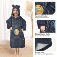 thumbnail image 3 of FORMRS Wearable Blanket Hoodie with Sleeves for Kids Cozy Flannel Sweatshirt, Cat Planet, 3 of 7
