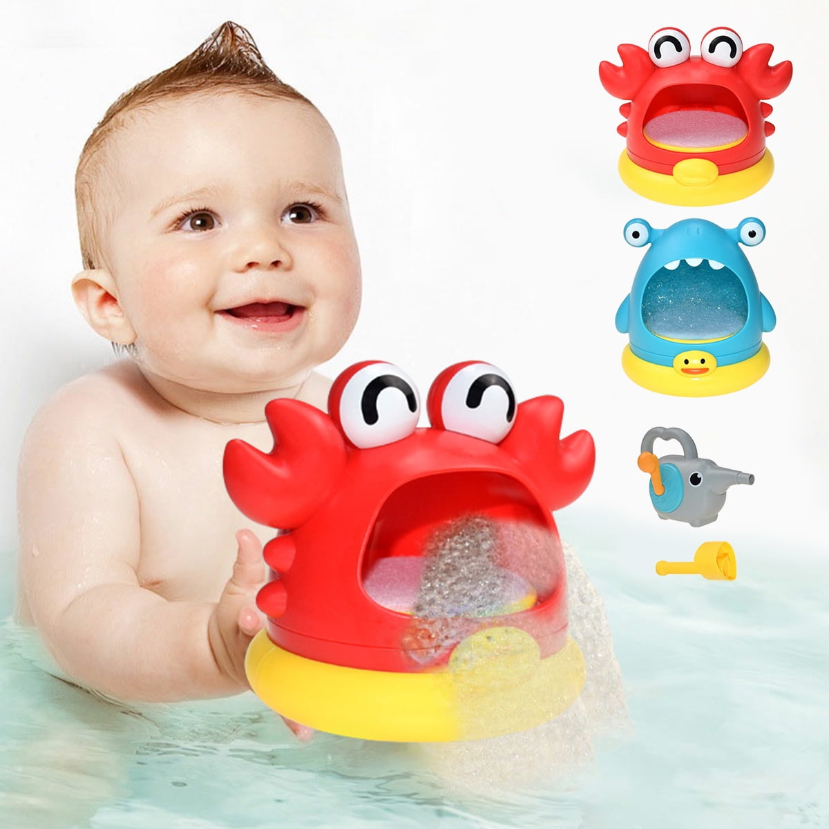 Yous Auto Bath Bubble Toy for Baby Manual Crank and Mouth Blowing
