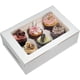 thumbnail image 1 of Paquete De 10 Cajas Para Cupcakes De 6 Agujeros, Cajas Blancas Para Panadería Con Ventana Y Insertos,11 kaili Sencillez, 1 of 4