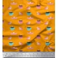 thumbnail image 1 of Soimoi Modal Satin Fabric Cake Slice & Coffee Beverages Decor Fabric Printed Yard 42 Inch Wide, 1 of 1