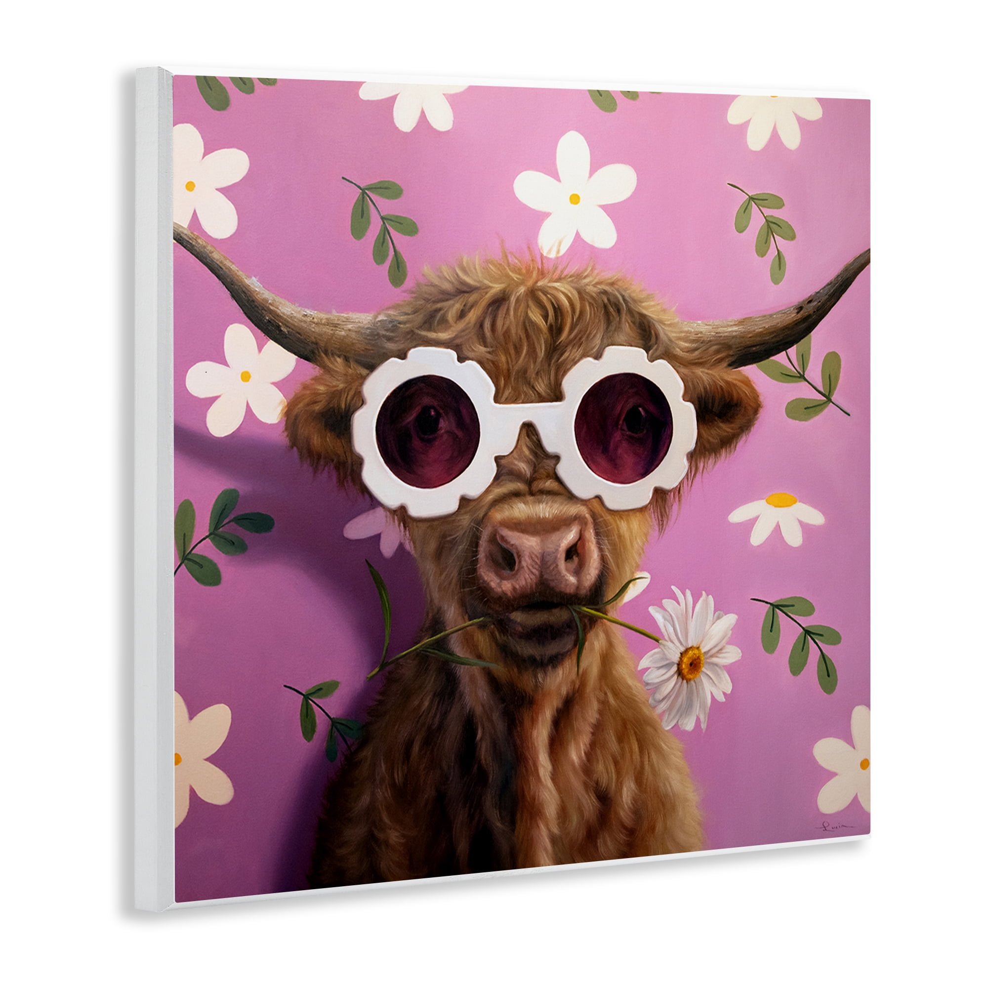 Stupell Industries Fresh As A Daisy Cattle Wall Plaque Art, design by Lucia Heffernan