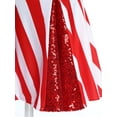 thumbnail image 6 of YiZYiF Girls Candy Cane Striped Christmas Party Dance Dress One Shoulder Sequin Elf Flared Dresses Red 12, 6 of 7