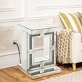thumbnail image 6 of Accent Table with Open Geometric Base and Acrylic Diamond Inlay Silver, 6 of 6