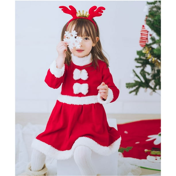 Kawell Baby Girl Clothes Christmas Outfit Set Santa Claus Boy Romper Santa Girl Dress And Christmas Hat Red