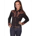 thumbnail image 1 of Scully PL-654-BLK-XL Womens Western Shirt - Black, Extra Large, 1 of 1