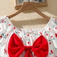 thumbnail image 4 of XEGLSBU Dresses for Girls 8-10 Preppy Summer Women's and Girls' Large Sized Long Sleeved Round Necked Floral Dress with Bow Cherry Prints with Elastic Waist and Loos White Size 11-12 Years, 4 of 9