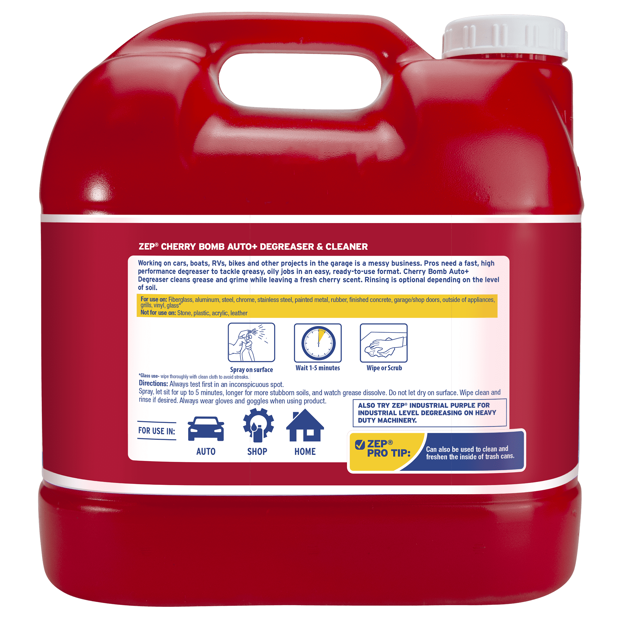 Zep Cherry Bomb Automotive Degreaser, 2.5 Gallons, for Auto/RV/Boat, Garage and Home