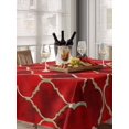 thumbnail image 6 of Red Geometric Table Cloth, Modern Morocco Abstract Art Waterproof Tablecloth for Rectangle Tables, Reusable Washable Fabric Table Cover for Restaurant Kitchen Dining Tables 60"x102", 6 of 6