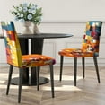 thumbnail image 2 of Boho Red Blue Chair Covers Dining Chair Cover Modern Abstract Stretch Dining Chair Slipcover Removable Washable Kitchen Chair Cover Parson Chair Covers for Living Room Dining Room Set of 6, 2 of 6