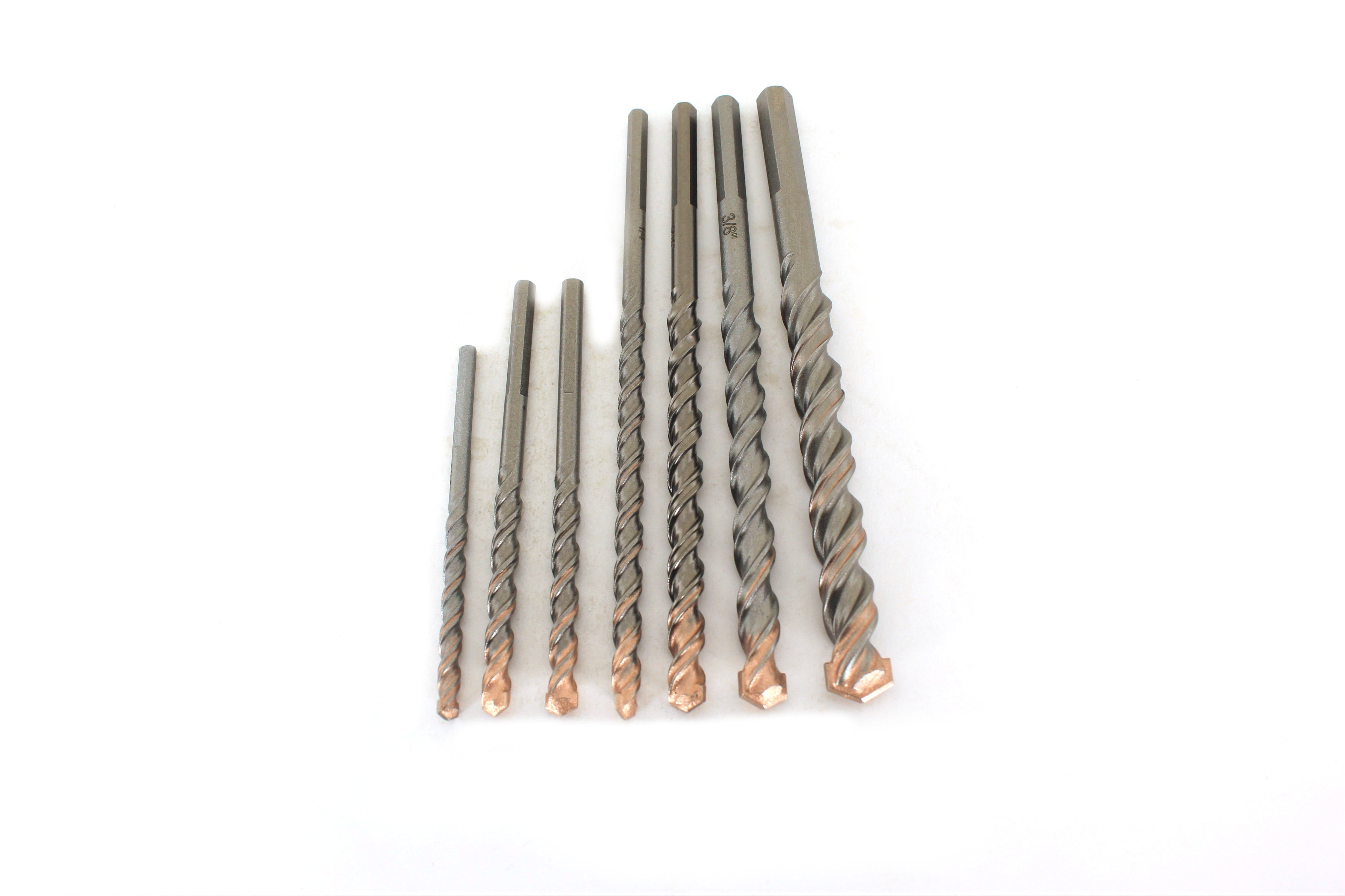 TMAX 7 pc Premium Percussion Masonry Drill Bit Set , Concrete Drill Bit for Masonry, Brick, Stone, and More
