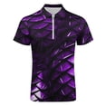 thumbnail image 4 of Purple Dragon Scales Men Zipper T-shirt Summer Casual Short Sleeve T-shirt Top, 4 of 7