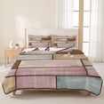 thumbnail image 3 of Queen Quilt Set 90''x96'', Pink Brown Vintage Lightweight Bedspread Coverlet Set with 2 Pillow Shams, Retro Farmhouse Elegant Pastoral Breathable All Season Quilt Bedding for Bedroom/Guest Room, 3 of 9