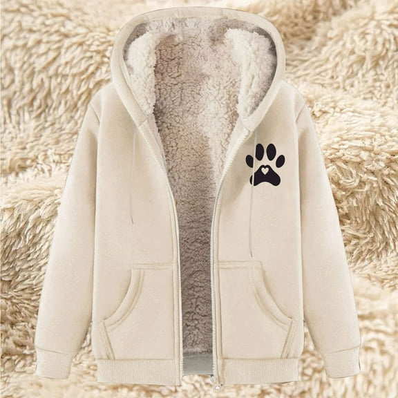 Otvok Women's Long Sleeve Sweatshirt Casual Full Zip Fleece Hoodie Jacket Coat