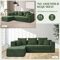 thumbnail image 7 of 106.5” Sectional Sofa with Chaise, YINIX 3 Seater L-Shaped Sofa Couch for Living Room, Green, 7 of 7